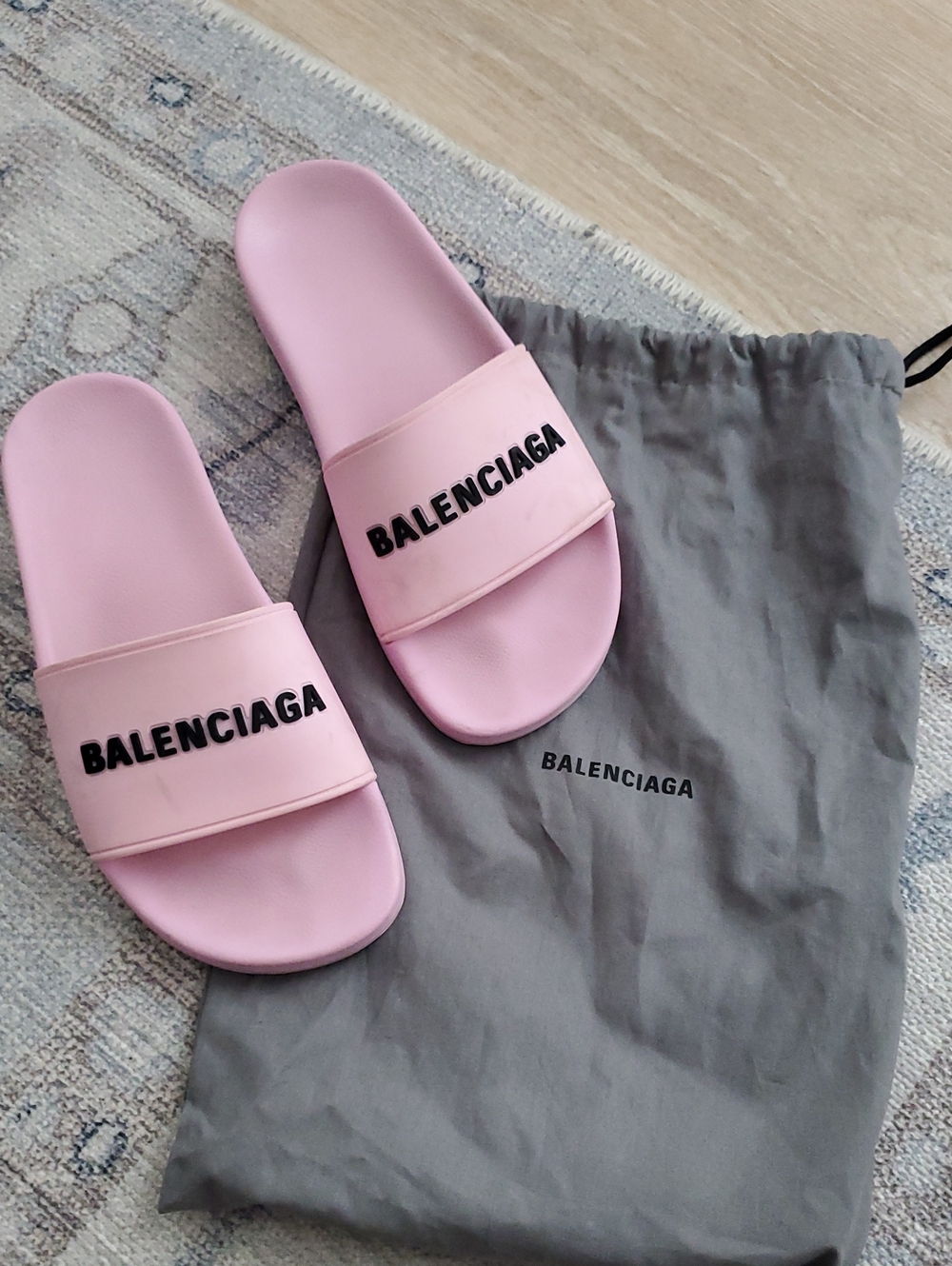 Balenciaga Pink Pool Slides Slip On Sandals With Dust Bag Sz8